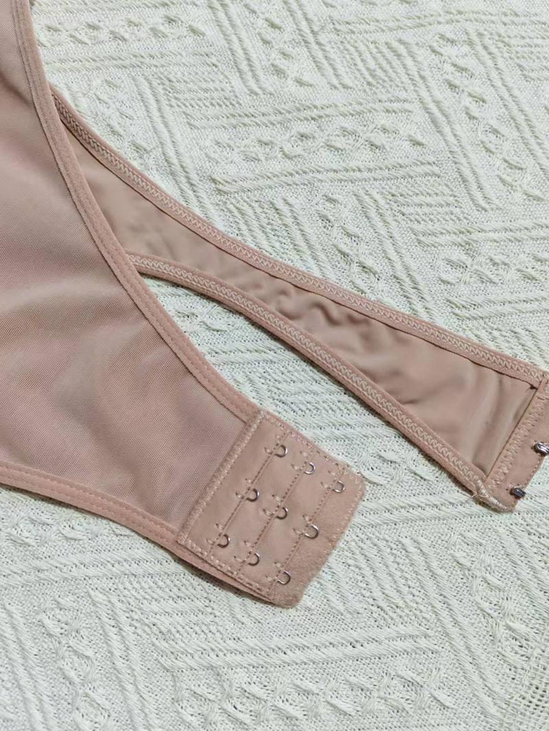 Elegant Women's Plain Color Adjustable Strap Bodysuit, Abdominal Control Shapewear, Comfortable Fit for Daily Wear