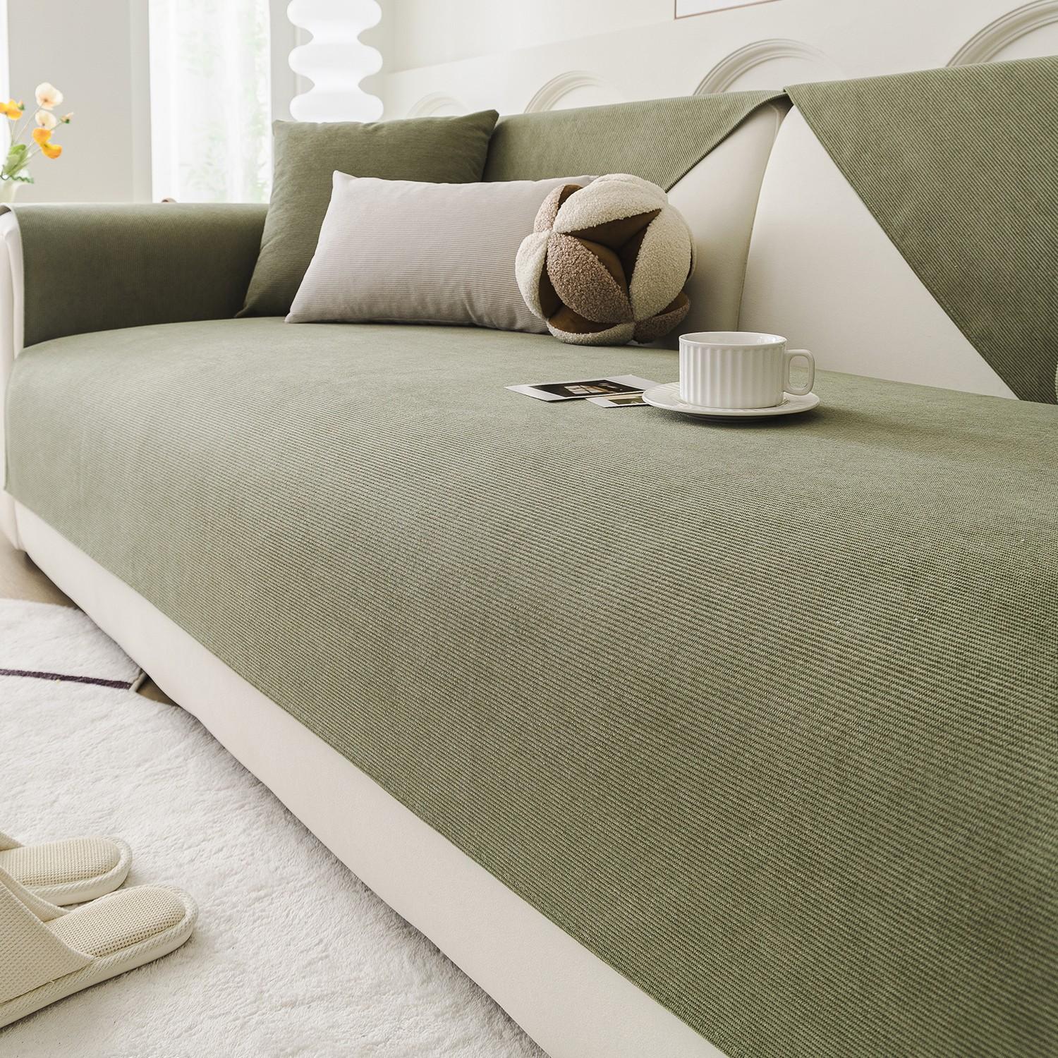 chenille waterproof sofa cushion, Sofa Protector, Soft Sofa Protector, Elastic Sofa Slipcover, suitable for all seasons, with a French cream style, anti-slip and cat scratch resistant, machine washable, for home decoration