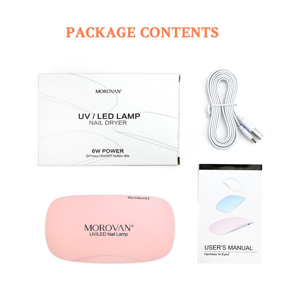 Morovan 6W UV Nail Lamp Pocketdry 8W Mini LED Light for Nails Flash Cure, USB Portable Gel Polish Dryer with 60s 120s Timer Setting, Professional Gel Curing Lamp for Manicure Nail Art Salon, Home DIY