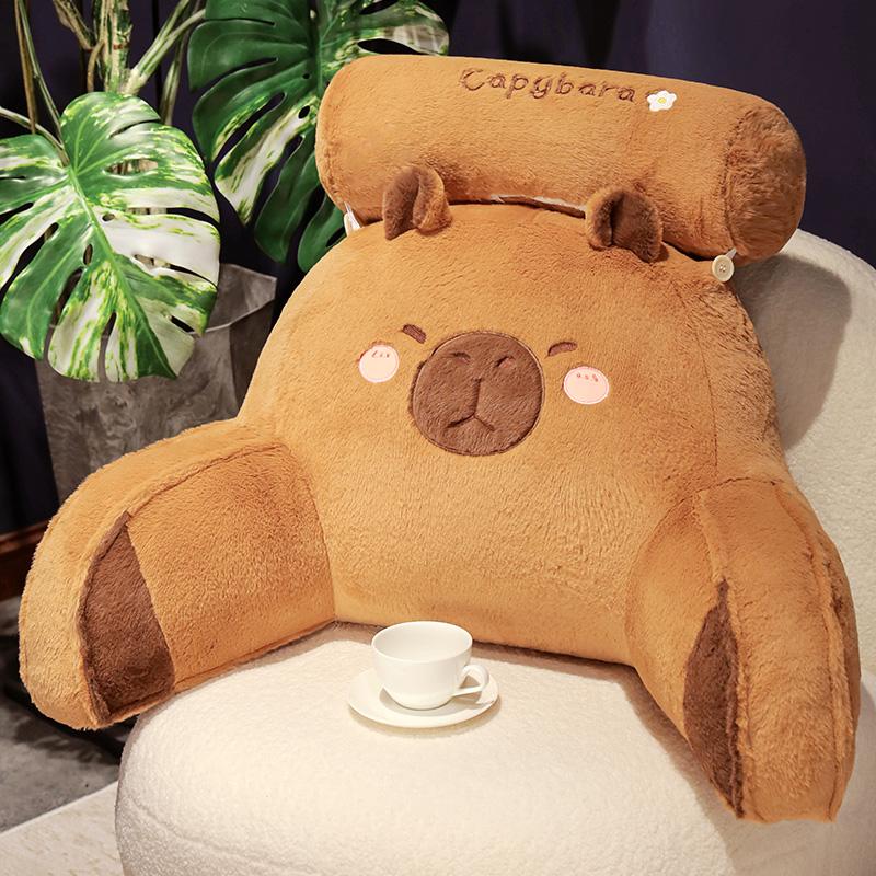 Kawaii Soft Lumbar Pillow with Washable Cover, Comfortable Bed Rest Design for Relaxing & Gaming, Ideal for Home Use
