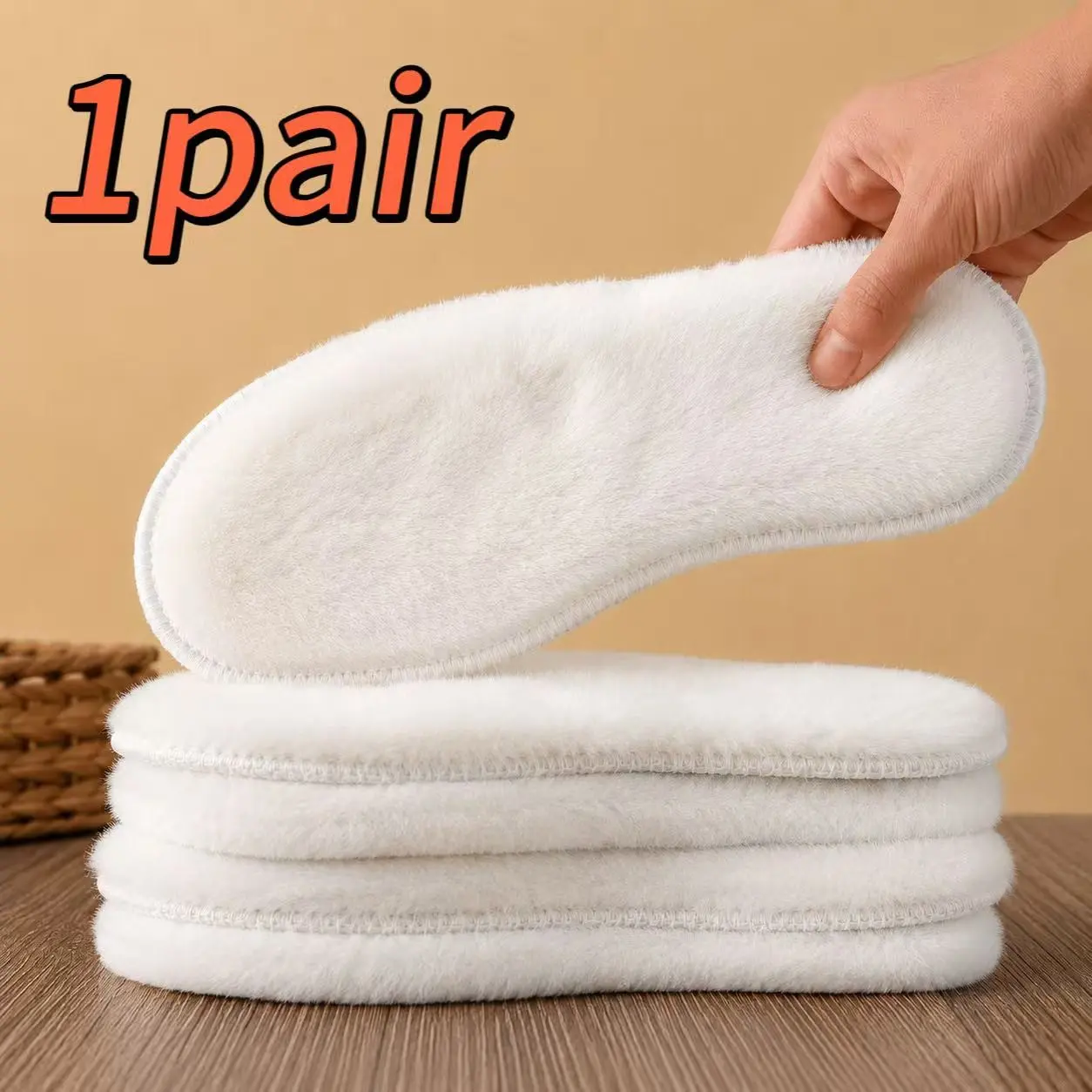 Winter Thickened Plush Warm Insoles, Extra Thick Fleece-Lined, Soft Comfortable, Breathable & Sweat-Absorbing, Unisex for Snow Boots