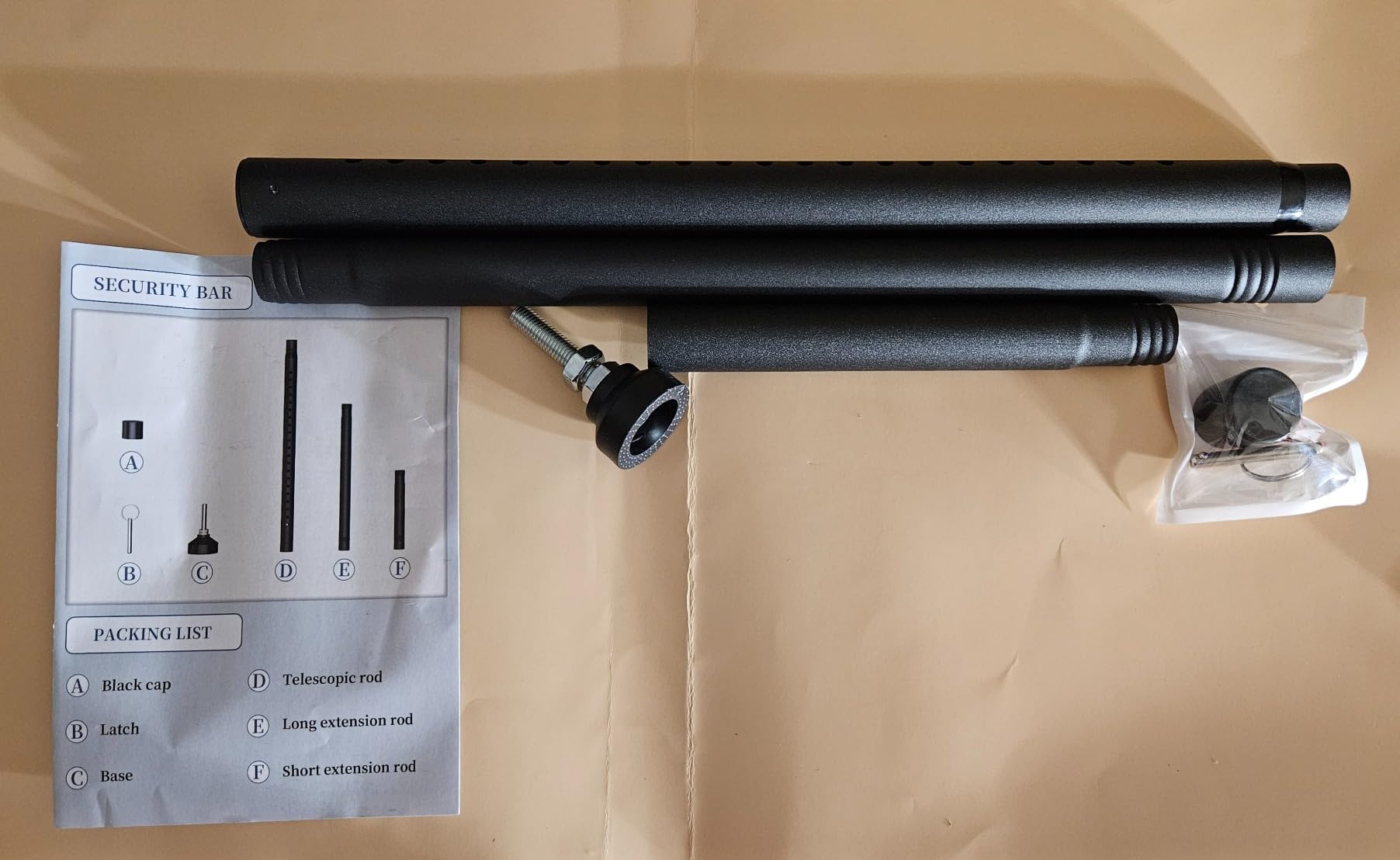 Heavy Duty Door Window Security Bar-Adjustable Strong and Lightweight Master Lock Door,Easy to Install for Bedroom,Living room,Balcony,Window