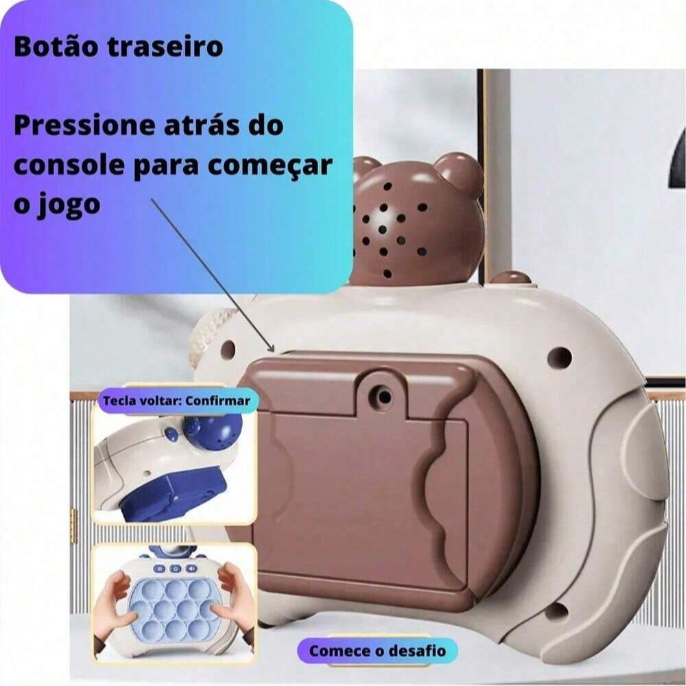 New Original Fast Press Game Machine Bear Fingertip Bubbles Electronic Jump Game 4 Modes Lightweight Stress Relief Fidget Toy Gift