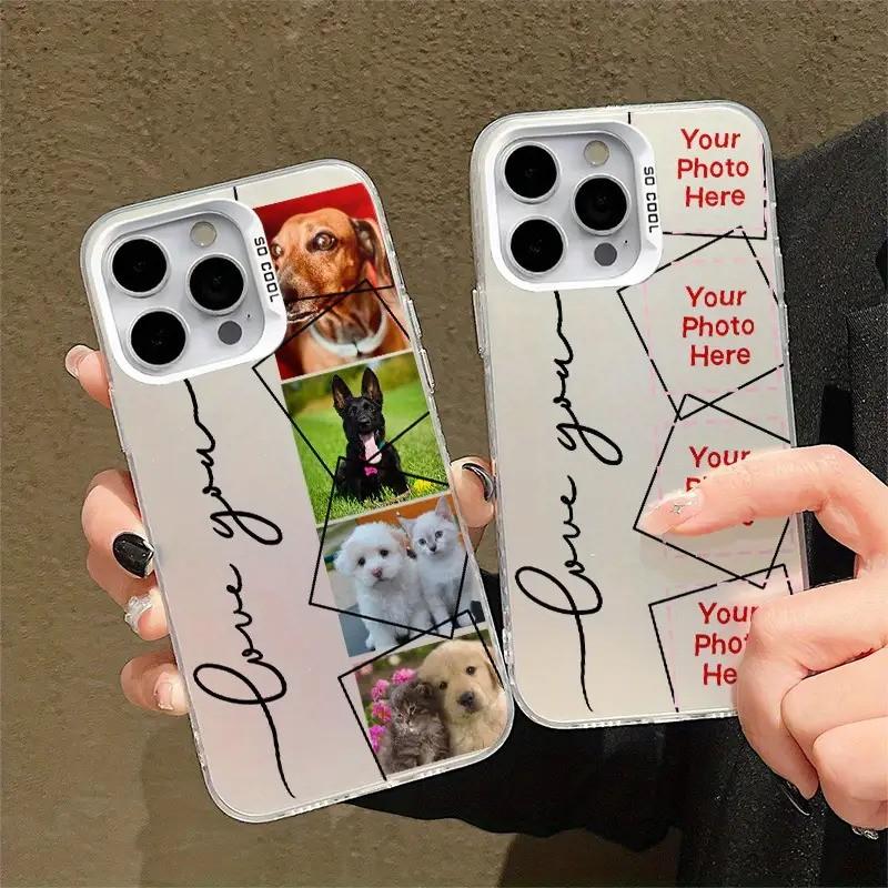 Custom Laser Phone Case for Apple 17 Series, Frame with Multiple Images, Anti-Drop and Non-Slip, Large Holes, Random Print