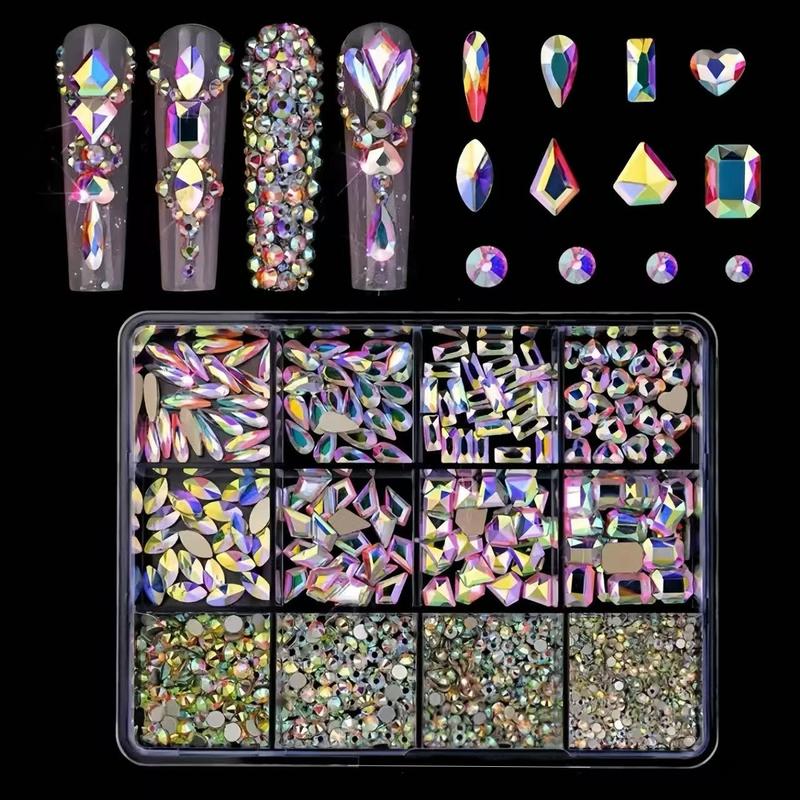 12pcs Shiny Glass Rhinestones for Nail Art, Round Flat Back Drills, Wedding Party Craft Decoration, Bling Rhinestone Decoration, High-Quality Crystal Decorations