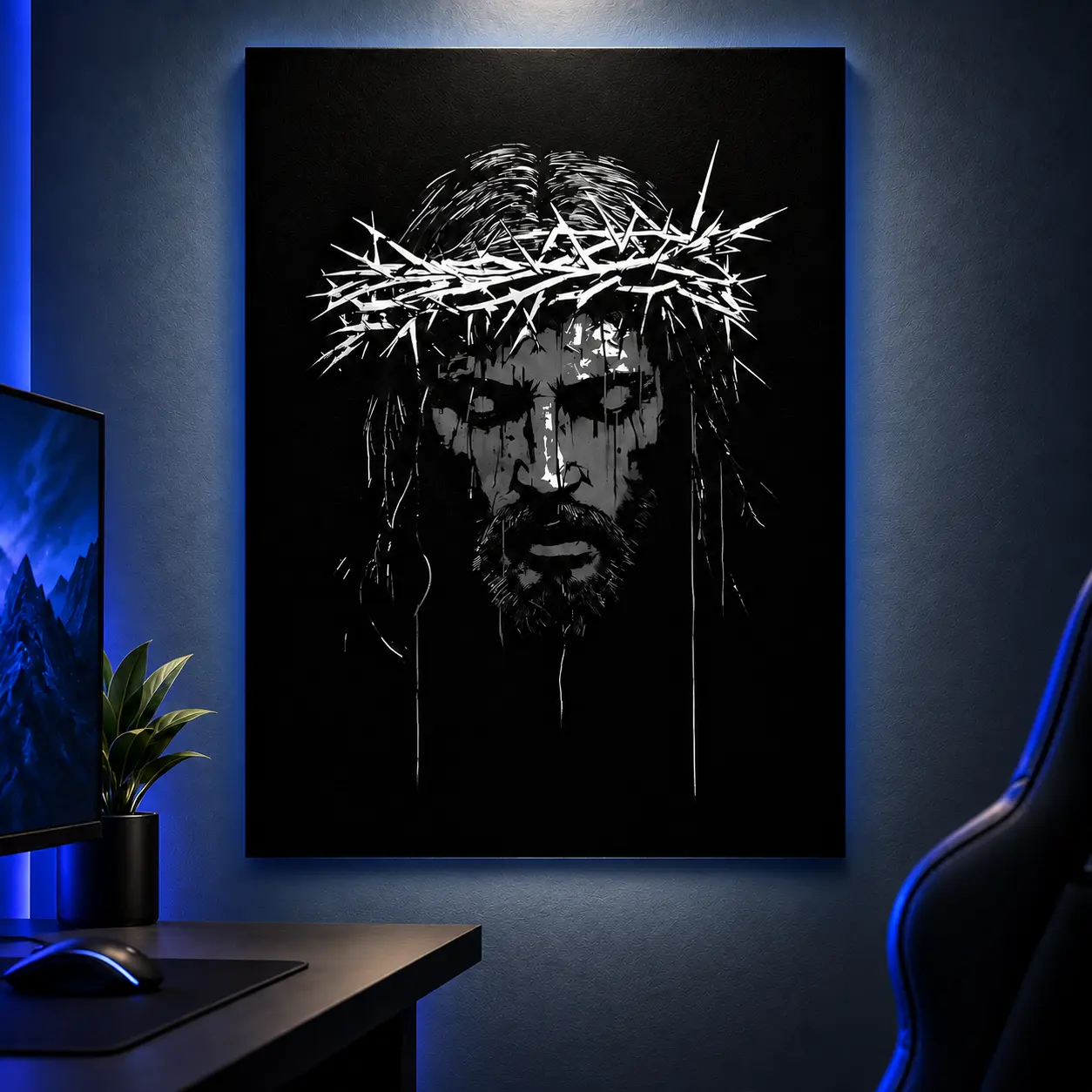 Jesus Prayer Canvas Wall Art, Christian Bible Verse Poster Print, Inspirational Religious Artwork with HD Printing, Faith Inspired Home Decor for Living Room Bedroom Prayer Room Office, Modern Wall Hanging, Meaningful Gift for Believers
