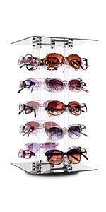 Acrylic 5 Levels Wall Mounted Acrylic Display Case, Shot Glass Display Case Cabinet, Wall Mounted Sunglass Organizer, Sunglasses Shelf