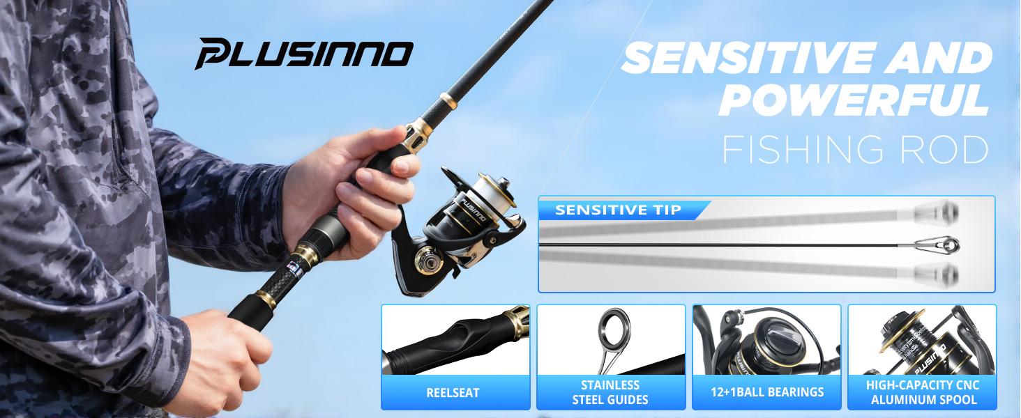 Fishing ar- Fishing Rod and Reel Combos, Fishing Backpack, Fishing Net, Fishing Bag with Rod Holders and Tackle Box for Freshwater/Saltwater, Fishing Gifts for Men