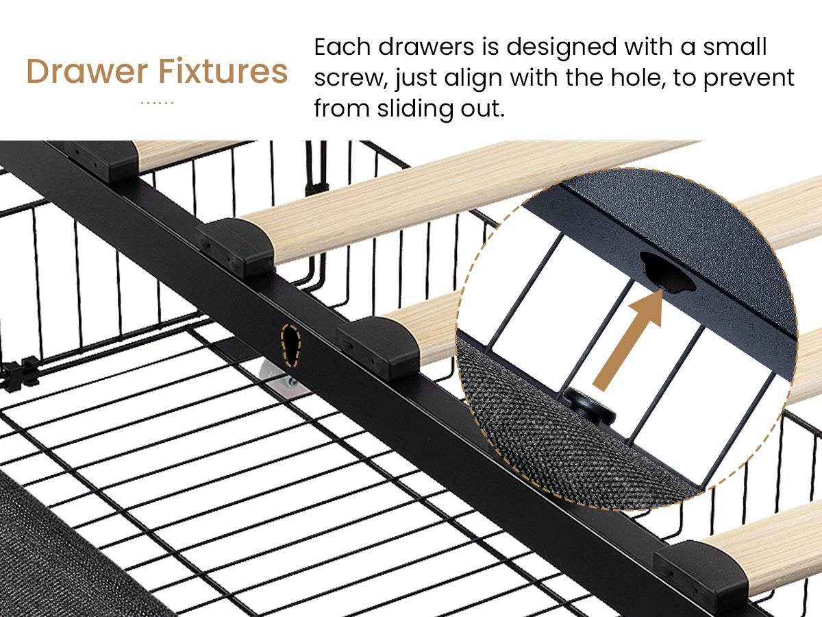 SHA CERLIN Platform Storage Bed Frame with 4 Drawers【Frame Only No Mattress】Adjustable Upholstered Headboard with Button Tufted Design,Wooden Slat Support,No Box Spring Needed,Full/Queen/King #ChristmasGifts#TikTokShopBlackFriday