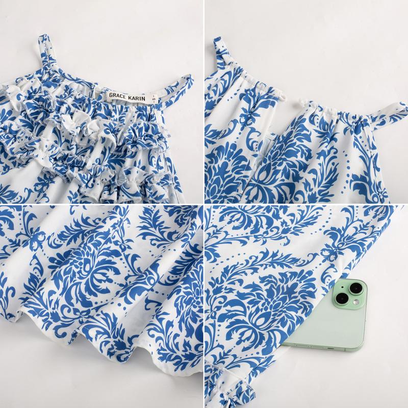 【Valentine's Day Limited】【Runs Large | Size Down】Grace Karin Women's Maxi Boho Dress Casual Summer Loose Long Floral Sundresses Flowy Halter Tiered Beach Vacation Outfits 【Valentine's Day Limited】【Runs Large | Size Down】Grace Karin Women's Maxi Boho Dress Casual Summer Loose Long Floral Sundresses Flowy Halter Tiered Beach Vacation Outfits