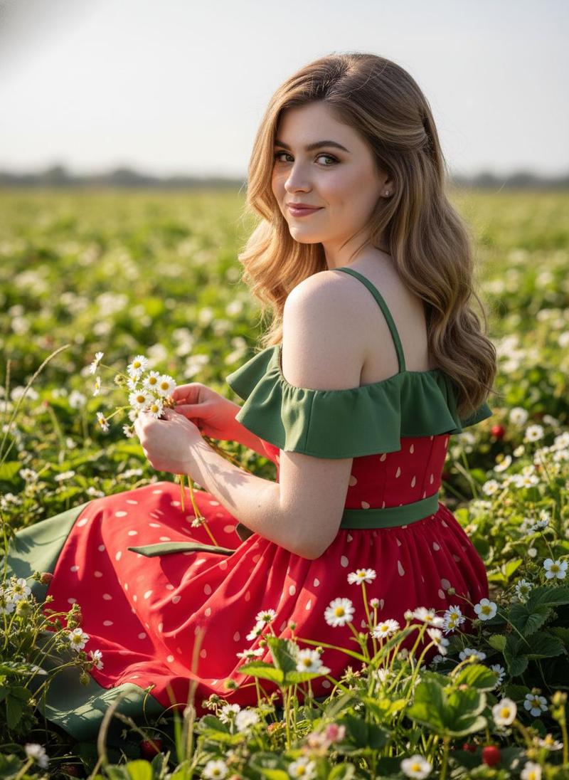 Plus Size Cute Strawberry Dress Aesthetic Summer Look with Bow and Ruffle Trim Sleeveless Vintage Style Retro Stage Boho Bohemian Casual Casual Wear