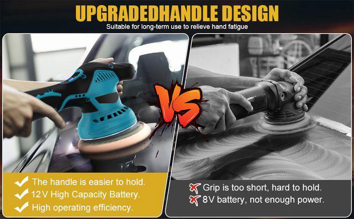 Cordless Car Buffer Polisher, 6 In Mini Buffer Polisher Kit with 2 Pack 12V Rechargeable Batteries,8 Variable Speed 5500RPM Orbital Polisher for Car Boat Detailing, Polishing,Scratch Removing