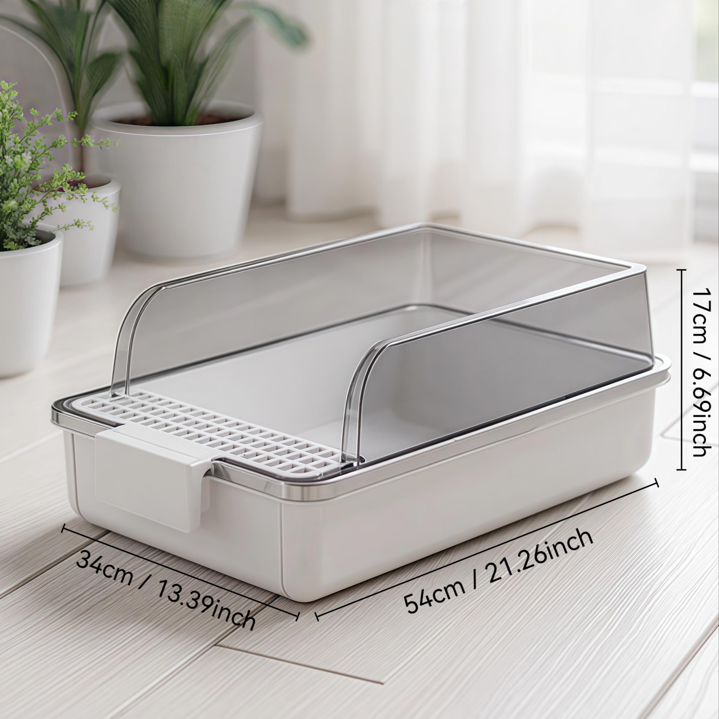 Large Sifting Cat Litter Box with Odor Lock, Privacy Lid & High Spill-Proof Walls, Smooth Surface Easy Clean, Suitable for All Cat Ages