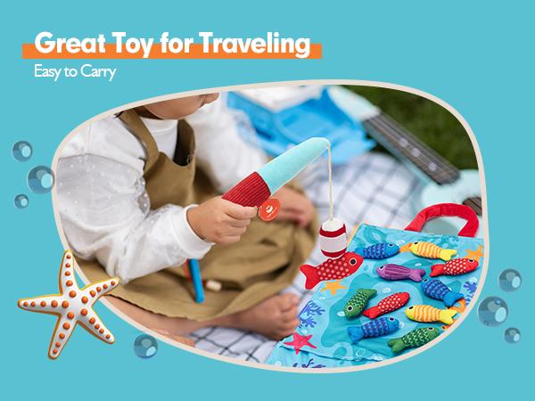 hahaland Toddler Fishing Set Montessori-Inspired Fishing Game with 22 Pcs for 1 Year Old Boys Girls Number Counting Color Sorting Learning Educational Gift 12-18 Months Holiday Christmas Birthday Gift Easter Basket Stuffers Ideas