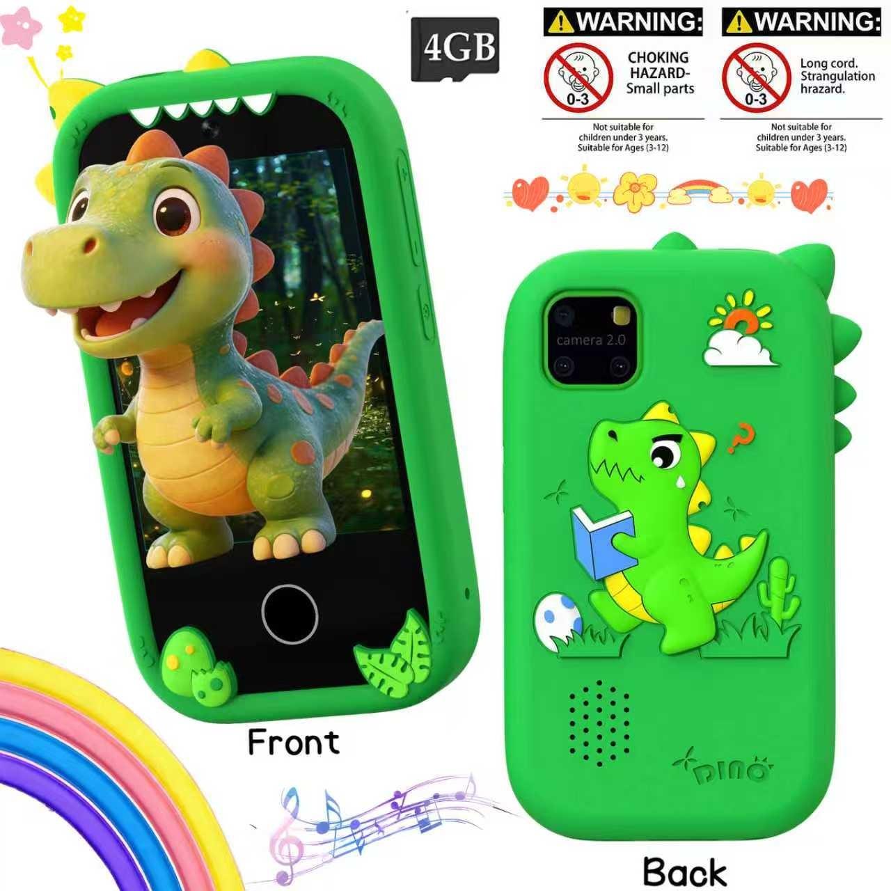 Kids Smart Phone Dual Camera Interactive Toy With 3 Hours Video Play Perfect Holiday Gift For Children