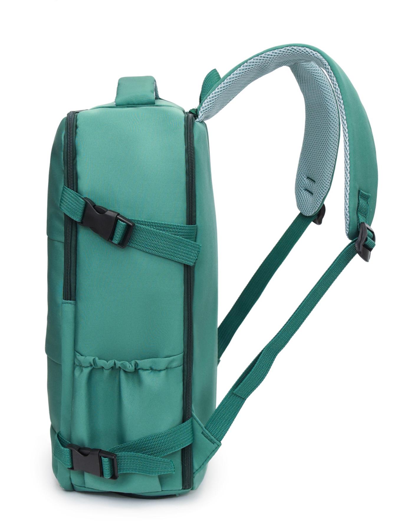 Simple commuting backpack, Casual Travel Backpack, Traveler Essentials Backpack, solid color multi compartment bag, large capacity computer bag, with side pockets, suitable for traveling and working