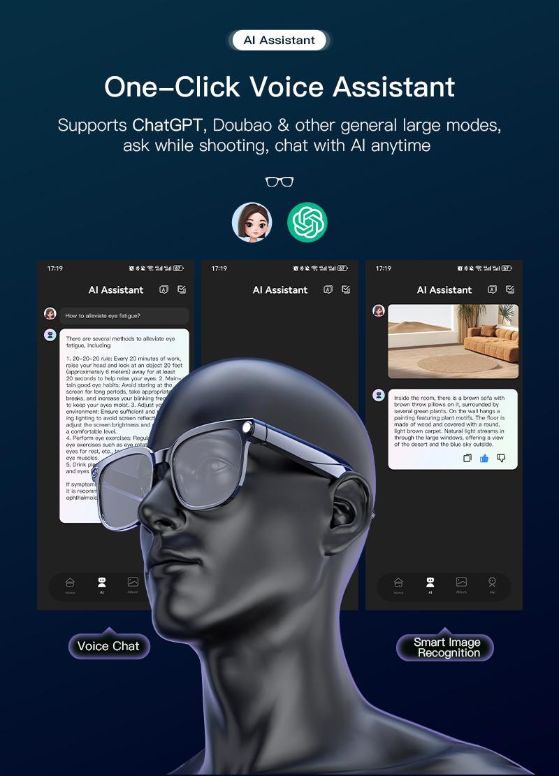 Lifebee with HD Camera, Support Photography & Video Recording, Answer Calls, Play Music, 290mah Battery, Long-Lasting, Wearable Smart Glasses