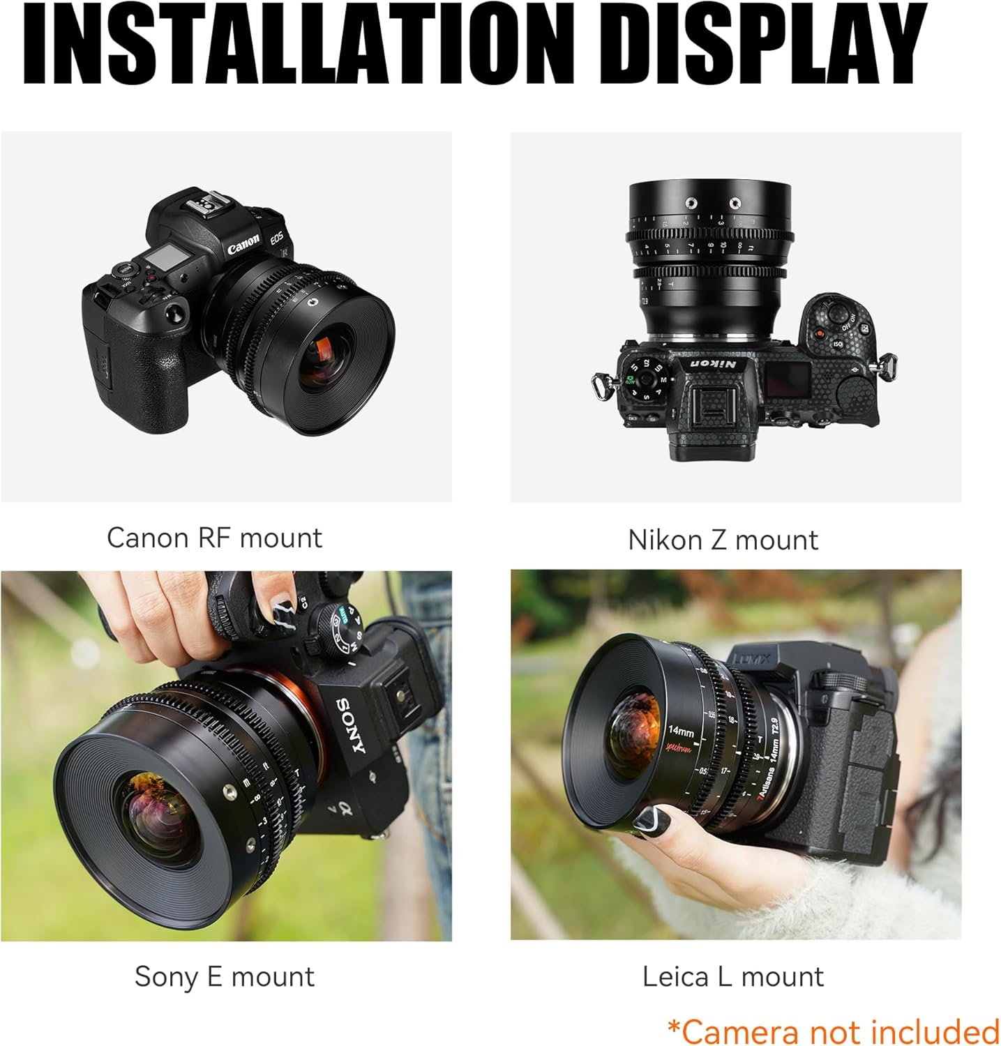 7artisans 14mm T2.9 Large Aperture 270°Focus Stroke Full-Frame 114°Ultra-Wide-Angle Spectrum Cine Lens for EOS-R RED EOS-R3 EOS-R5 EOS-R6 EOS-RP Z5 Z6 Z7 Z6II Z7II Z9 A7 A7R A7S A7II A7RII A7S II A9 A7RlII A7lII A7RIV A9 II