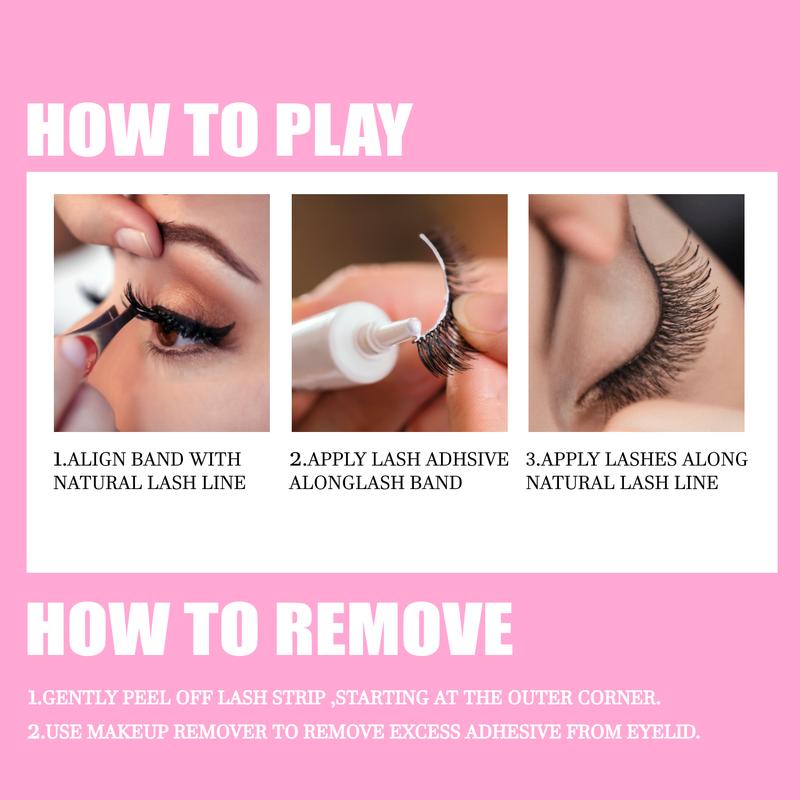 5D Faux Mink Lashes 3 Style False Eyelashes 100% Handmade Luxurious Fake Eyelashes