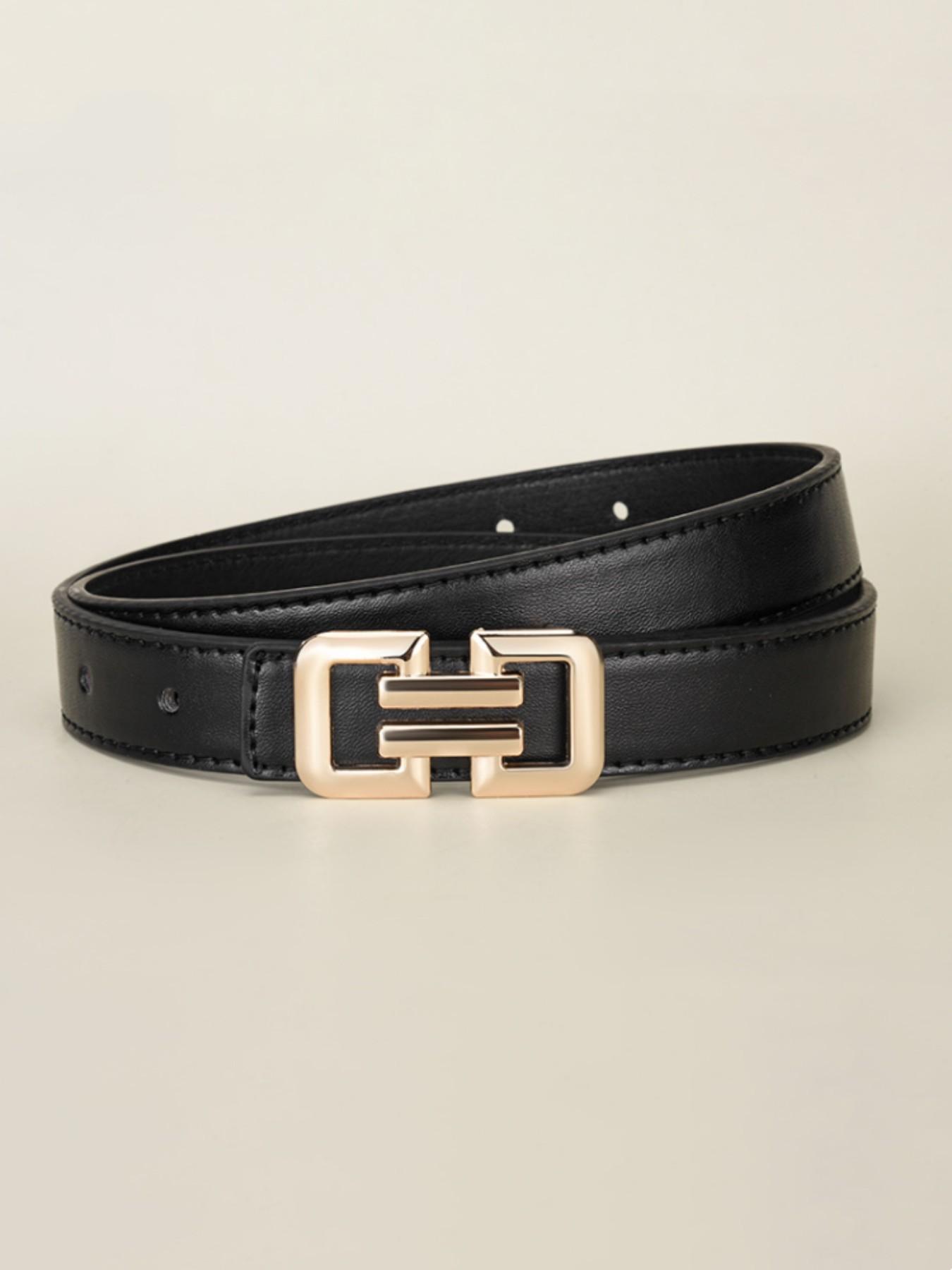 Luxury Women's Belt Fashion Denim Accessory, 2.4cm Wide Skinny Waistband, Suitable for Various Occasions, Ladies PU Leather Belt