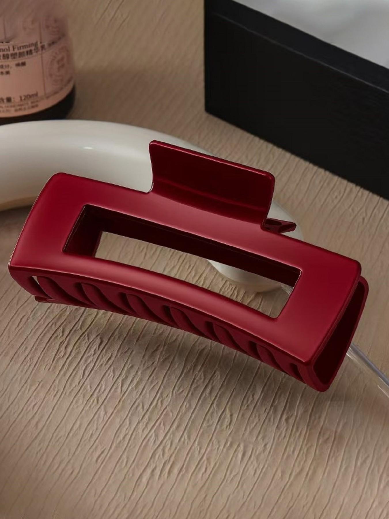 Soft Silicone Large Hair Clip, Curved Geometric Design, Non-Slip Smooth Surface, Dual Row Teeth, Fashionable Women's Hair Accessory