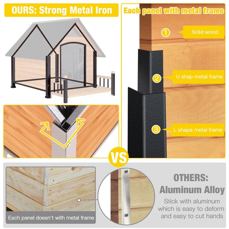 Aivituvin-AIR80-L-IN-HP Large Heated Dog House with Heating Pad | Insulation Liner | Outdoor Dog craf