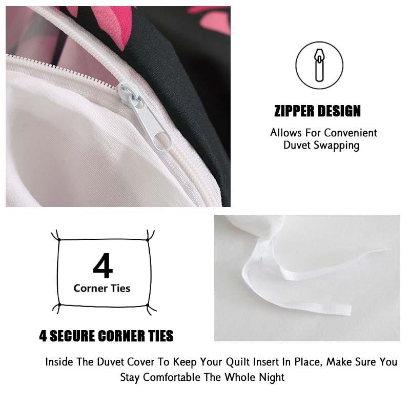 3Pcs Pink Zebra‑Print Duvet Cover Set, 1 Duvet Cover + 2 Pillowcases, No Inserts, Zipper Closure for Easy Removal & Washing, Soft Comfortable Fabric, Stylish Bedroom Decor, Perfect Gift Choice