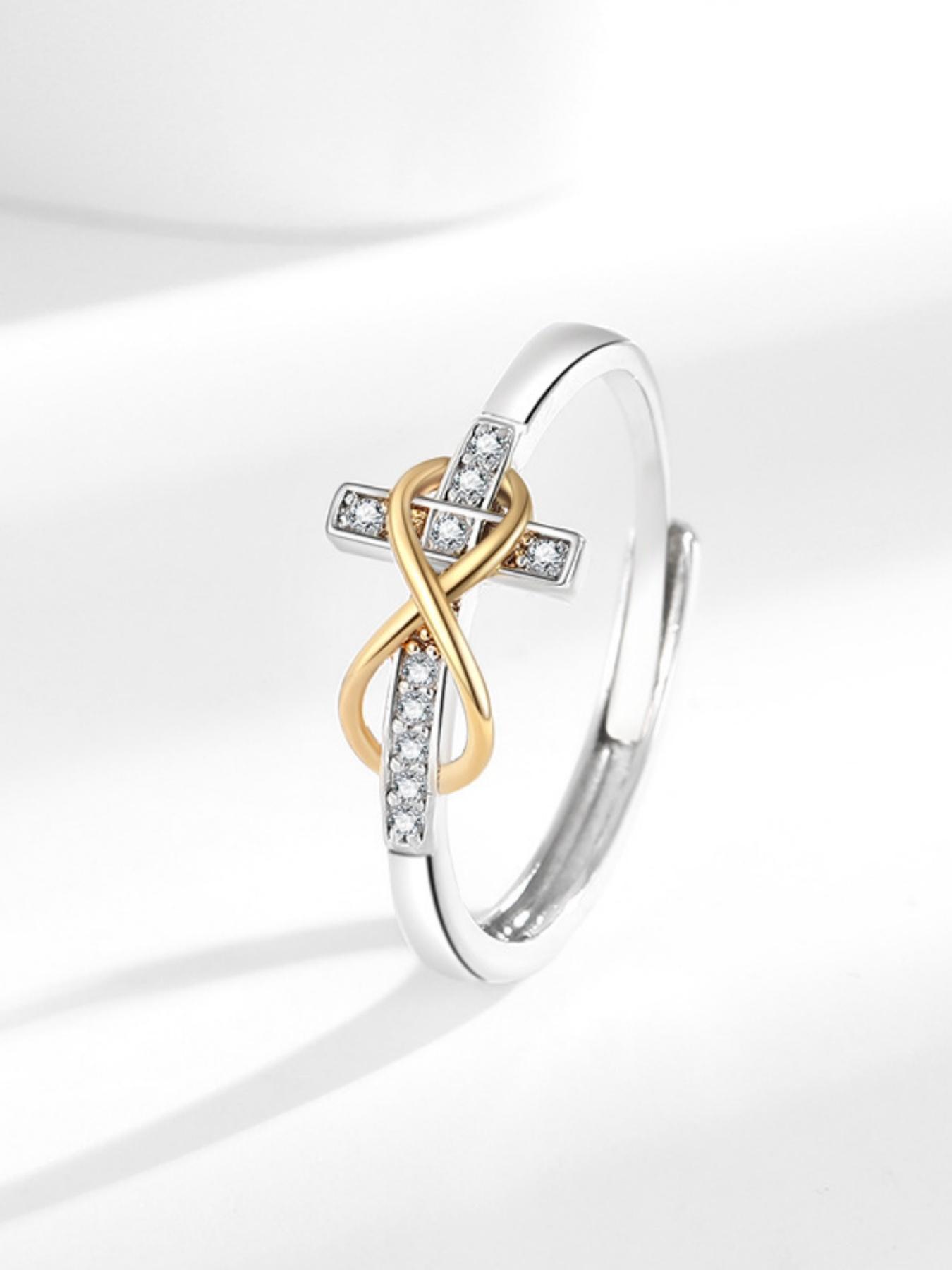 Infinite Symbol Number 8 Cross Ring, Fashion Index Finger Ring for Women, Perfect Gift for Dates, Essential Daily Wear Jewelry