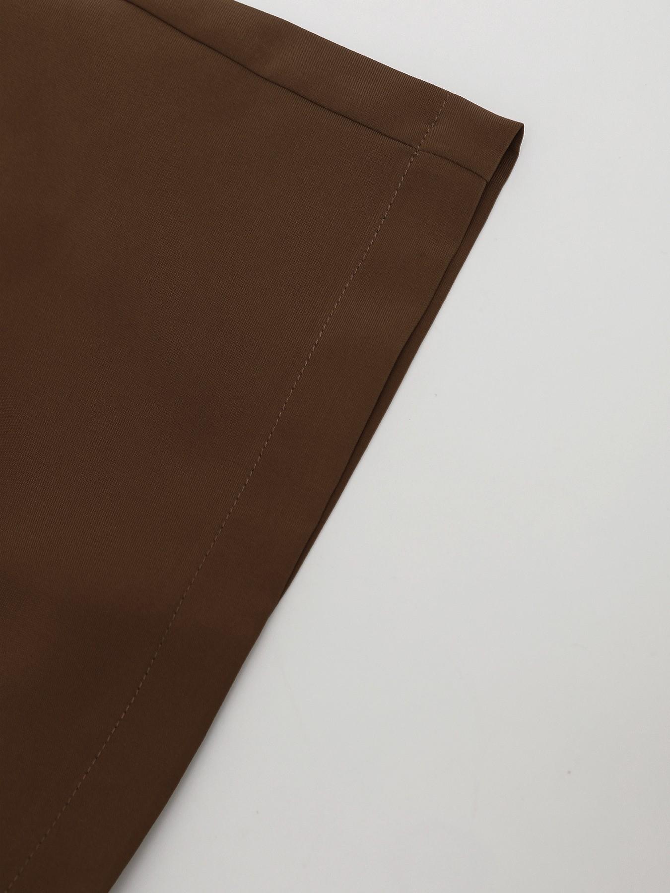 Men's Brown & White Abstract Art Print Home Loungewear 2-Piece Set - Short-Sleeve Lapel Shirt (Dynamic Brushstroke Pattern) + Drawstring Waist Solid Brown Shorts, Lightweight Breathable Fabric, Relaxed Slouchy Fit, Ideal for Lazy Weekend Lounging, At-Home