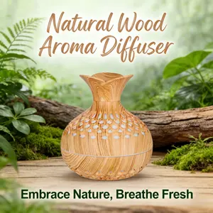 1 PC Elegant Wooden Aromatherapy Diffuser with 7-Color LED Ambient Lighting & 2 Mist Modes - USB-Powered Compact Design for Home, Office, Car - Perfect Valentine's Day & New Year Gift,Highquality Mist Output