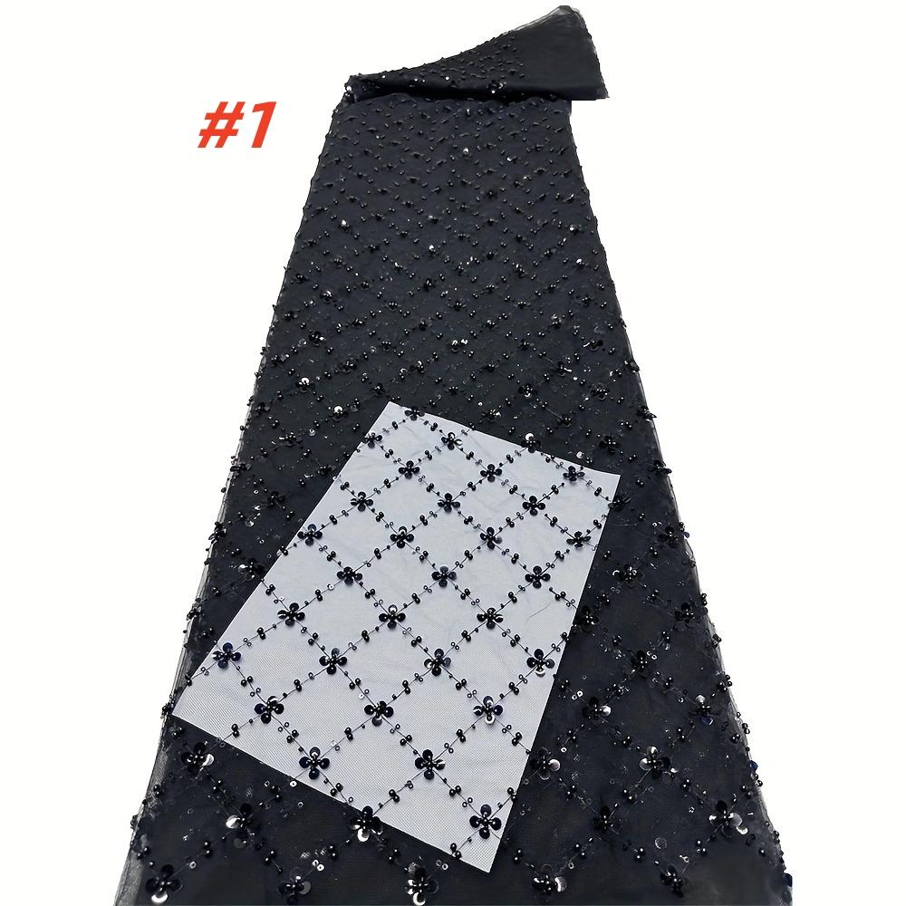 Luxury African Lace Fabric, High-Quality French Mesh Embroidery Beaded, Elegant Lace Trim, Perfect for Wedding Evening Events, Elegant Design