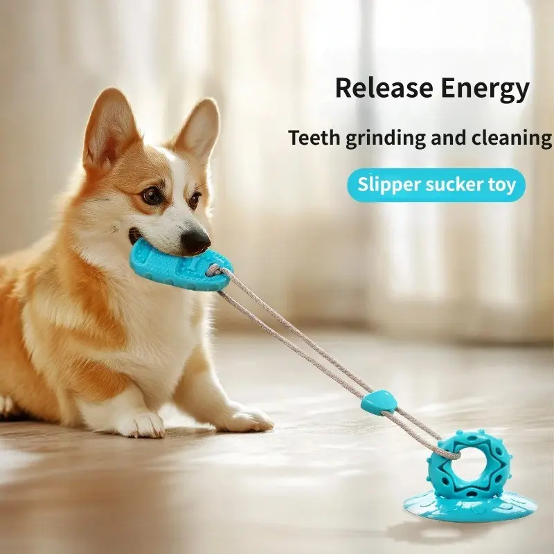 Dog Suction Cup Toy for Boredom Relief, Interactive Pulling and Chewing, Durable Bite-Resistant, Interactive Tough Chewer, Small to Medium Dogs, Puppy Alone Play Toy