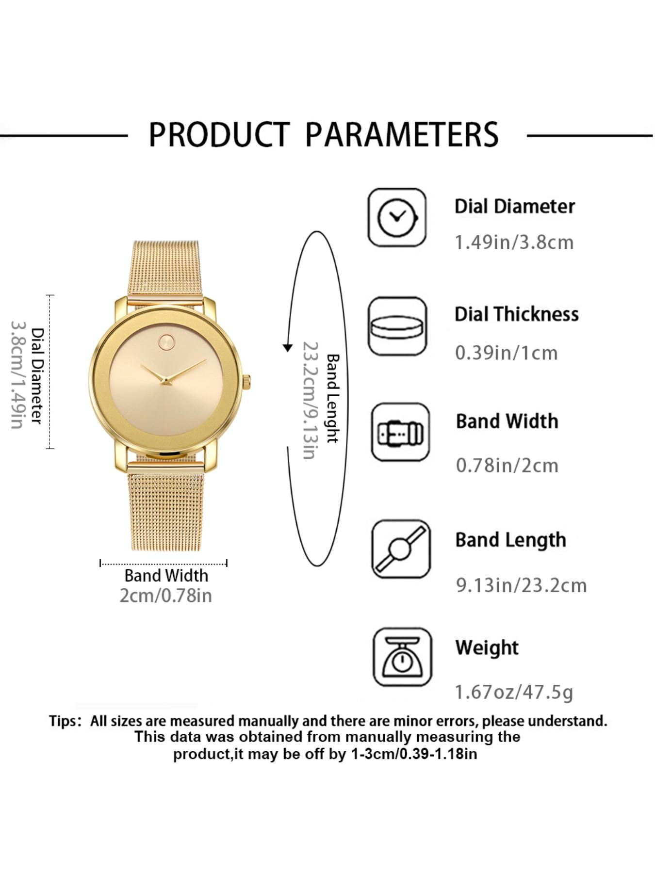 Minimalist Quartz Watch, Zinc Alloy Mesh Strap, Silver Color & Options, Casual Daily Commute Watch, Light Luxury Style, Casual Analog Watch