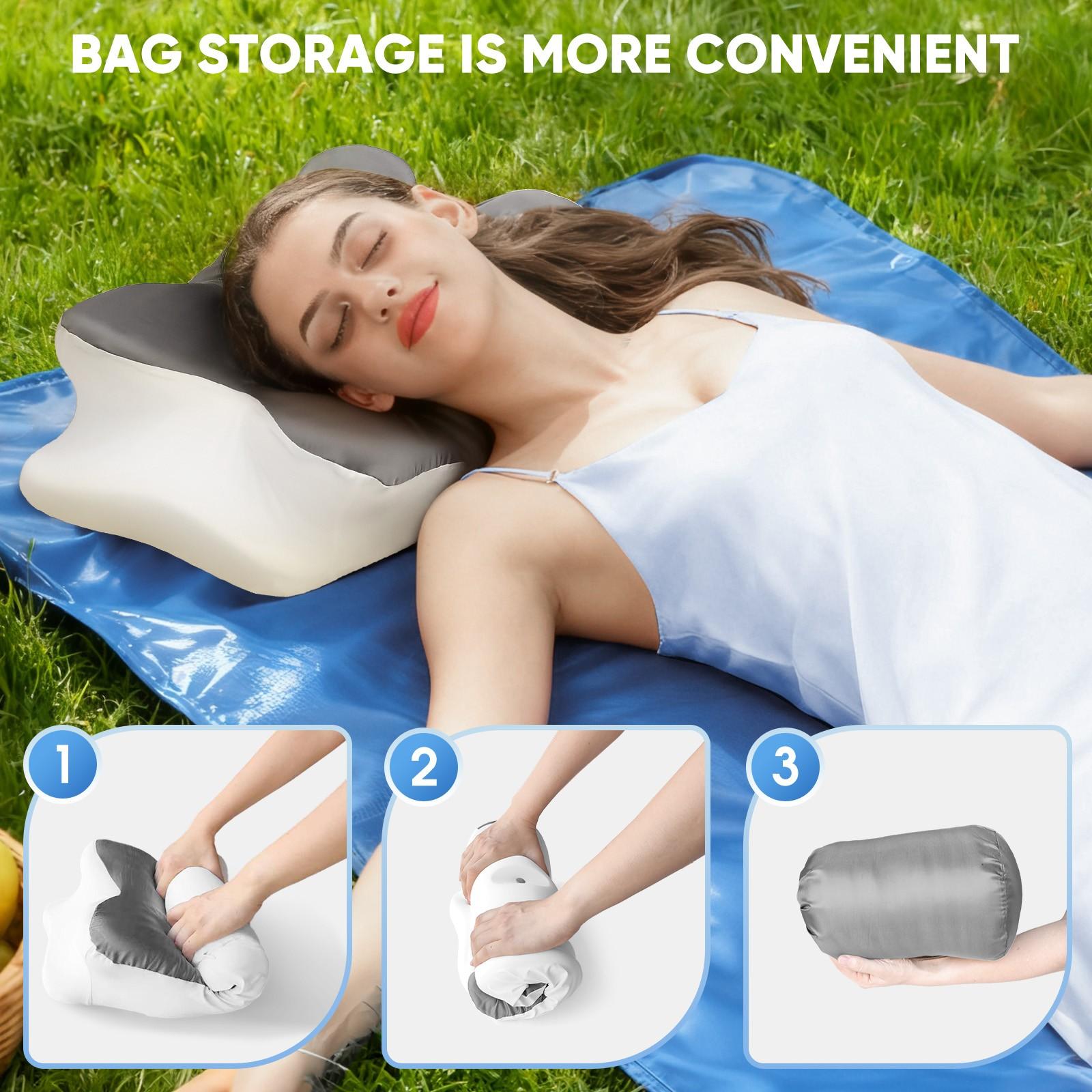 Butterfly-shaped neck pillow with storage bag, Orthopedic Memory Foam pillow with washable silk pillowcase, a perfect gift for birthdays, Valentine's Day, and Christmas, suitable for side, back, and stomach sleepers, home, travel, camping