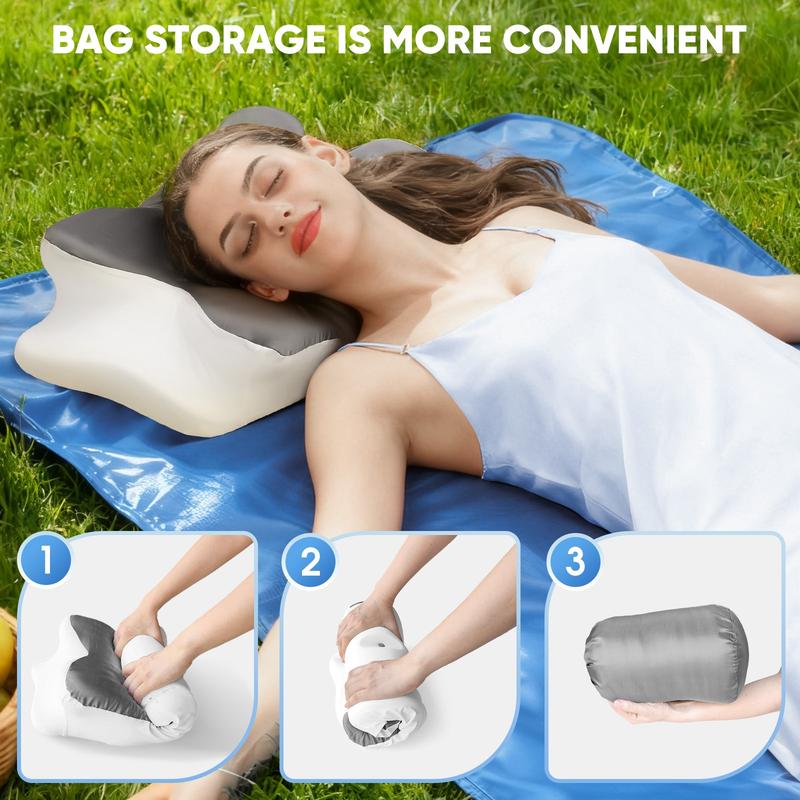 Butterfly-shaped neck pillow with storage bag, Orthopedic Memory Foam pillow with washable silk pillowcase, a perfect gift for birthdays, Valentine's Day, and Christmas, suitable for side, back, and stomach sleepers, home, travel, camping