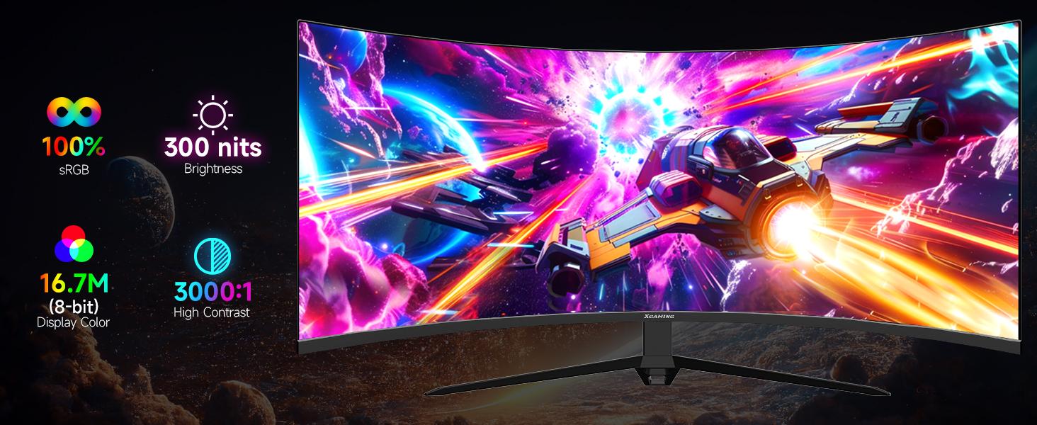 34-Inch Ultrawide Curved Gaming Monitor, 3440x1440 WQHD, Up to 165Hz, 1ms, 1500R Curvature, 100% sRGB, FreeSync Premium, HDMI 2.0 & DisplayPort 1.4, Wall Mountable - Black