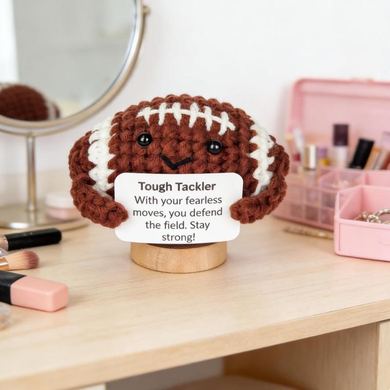 Positive Energy Crochet Basketball Gift, Knitted Emotional Support Sports Ball, Birthday Present for Men Women Friends Son Daughter Teammate