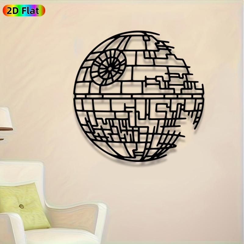 1pc Death Star Metal Wall Art, Artistic, Iconic Death Star Statue Mural, Gift for New Year, Christmas, Star Wars Enthusiasts, Weather-Resistant Metal Wall Decor Wall Sculptures, Perfect for Home Wall & Garden Fence, Sci-Fi Decor