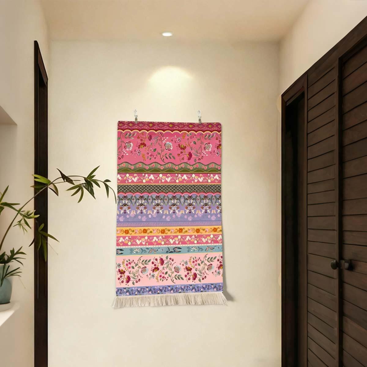 Luxury Sweet Ethnic Fringe Wall Hanging Tapestry, Easy to Clean, Animal Pattern, Casual Knit, Decorative Cloth for Living Room and Bedroom