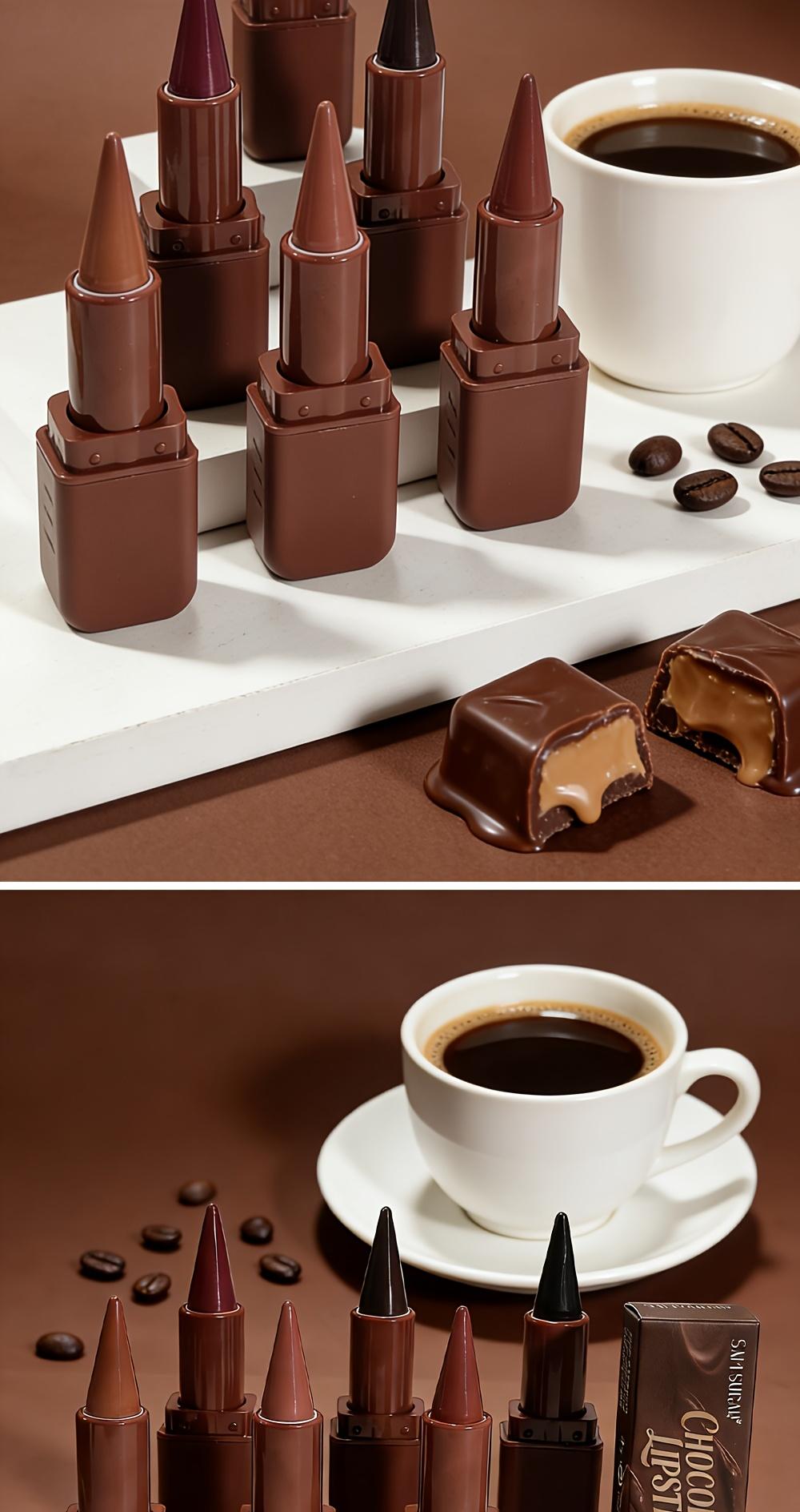 1pc SAM SUGAR Chocolate Matte Lipstick, 6 Colors Long-Lasting Waterproof Lip Stick, Smooth Velvet Lip Tint for Daily & Party Makeup