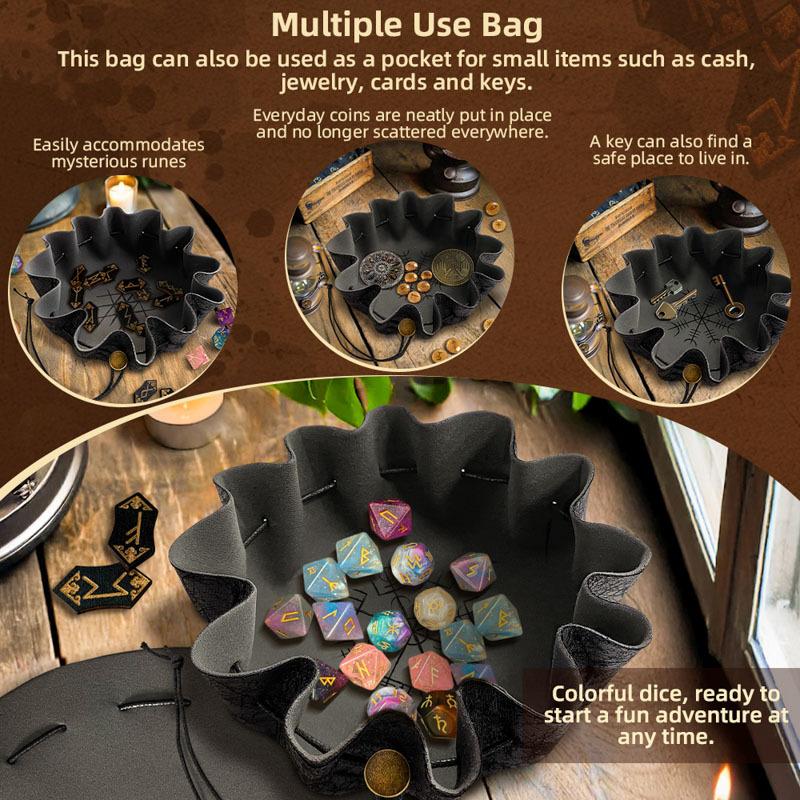 1pc Portable Drawstring Tray Bag, Multifunctional Storage Pouch for Tabletop Games Dice Jewelry Coins Keys, Display Organizer