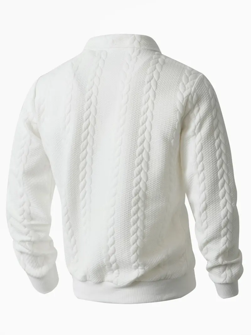 Men's Spring Outfits Knitted Polo Neck Long Sleeve Fitted Knitwear Sweatshirt for Daily Wear, Casual Basic Knitwear, Old Money Zipper Half Button Design, Casual Versatile Sweater Pullover, Essential for Man's Wardrobe