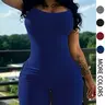 Fashion Casual Women's Bodycon Romper Plain Slim Fit Pocket Sleeveless Adjustable Strap Short Jumpsuit