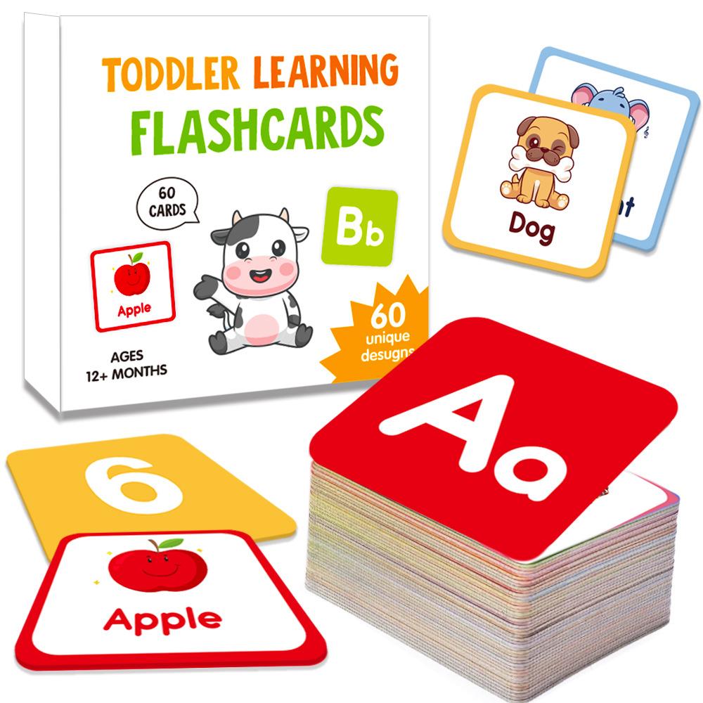 Learning Flashcards, Cartoon Animal Alphabet Shapes, Educational Early Education Cards, Kids Cognitive Development Toys, Visual Stimulation Cards