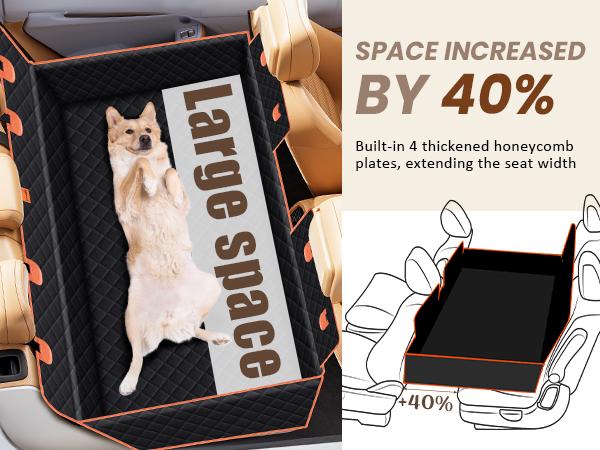 Pecute Upgraded Back Seat Extender for Dogs with Impact Foam Dog Car Seat Cover