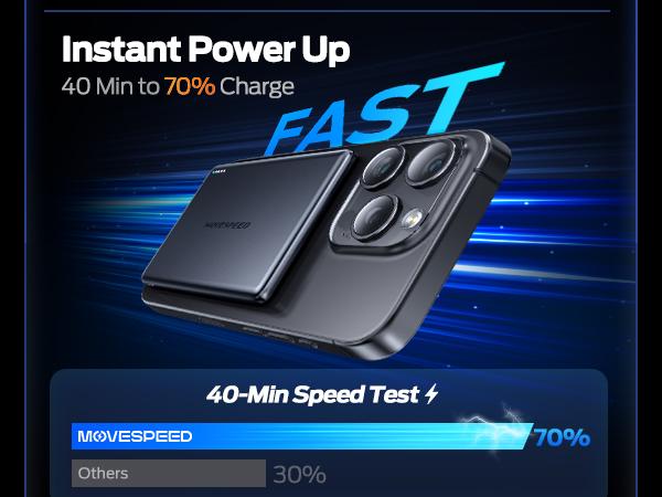 MOVE SPEED Qi2 Certified Magnetic Power Bank Kickstand, 5000mAh(0.3inch)/10000mAh(0.5inch) Ultra Slim MagSafe Portable Charger 15W Ultra-Fast Charging Portable Charger, 30W USB-C MagSlim Charger with Cable for iPhone 17, Travel Essential