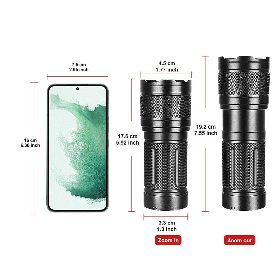 2000LM Durable Alloy High Power LED Flashlight, Portable Emergency Lighting, Zoom Powerful Torch for Outdoor Hiking Patrol Camping