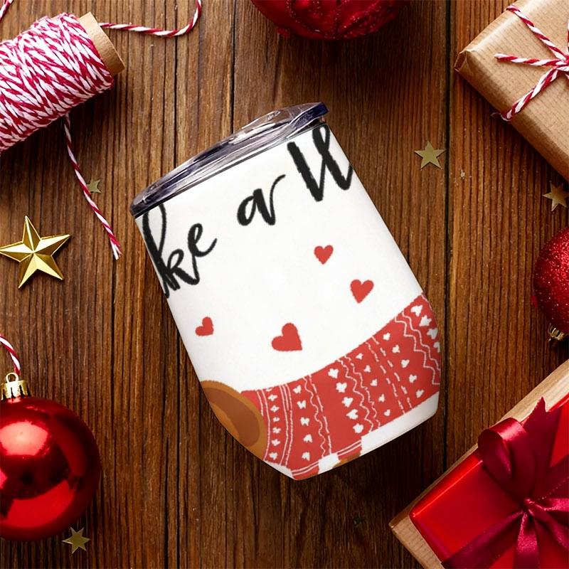 12oz Digital Printed Thermos Bottle, Cute Cartoon Dachshund "Make a Wish" Design, Insulated Stainless Steel Material, Perfect for Daily Use & Outdoor Activities, Stylish & Durable Drinkware for All