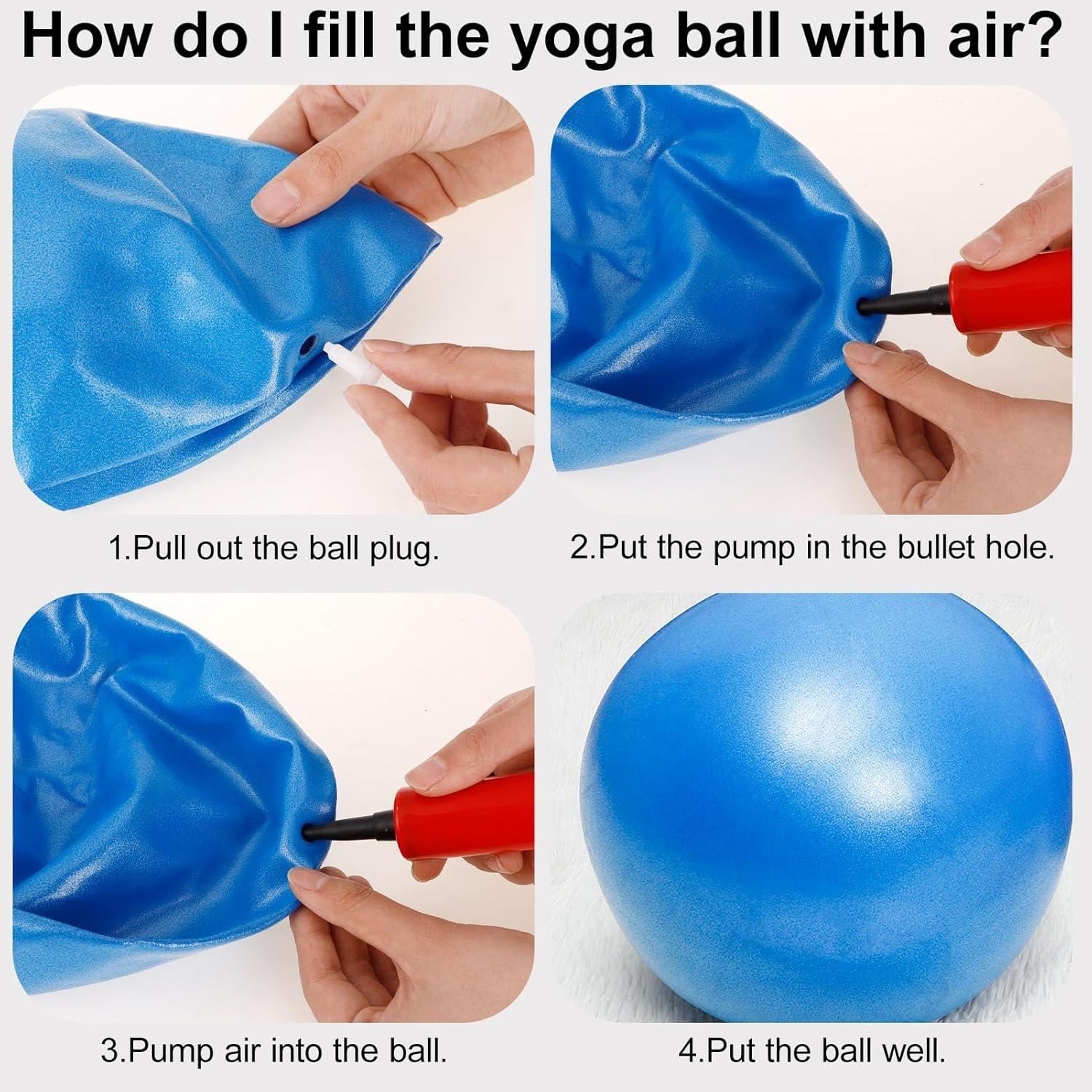 Pilates Ball, 9 Inch Small Exercise Soft Workout Yoga Ball , Home Gym Yoga, Pilates, Core Training, Workout, Balance, Stability