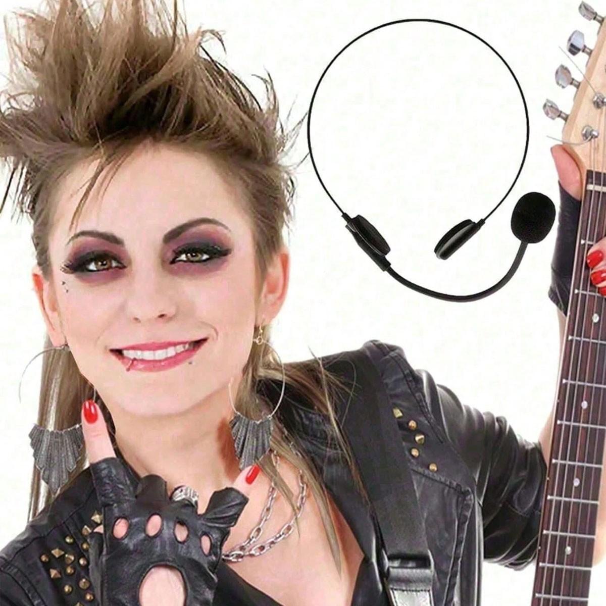 2/4/6PCS Rock Star Costume Accessories, Fake Microphone Headset, Halloween Party Props, Music Festival Gear, Gift for Friends & Family